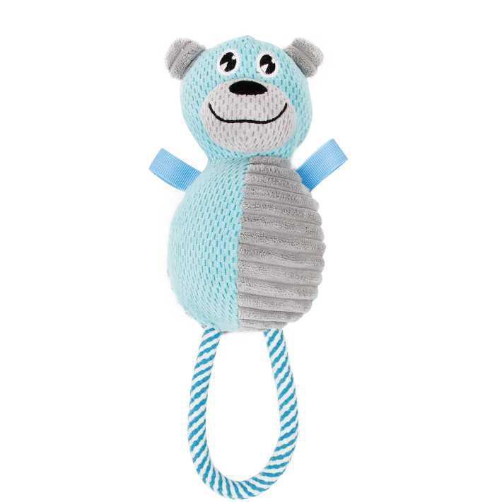 Pet Life ® 'Huggabear' Natural Jute Squeaking and Tug Plush Dog Toy - BIG FRENCHIES