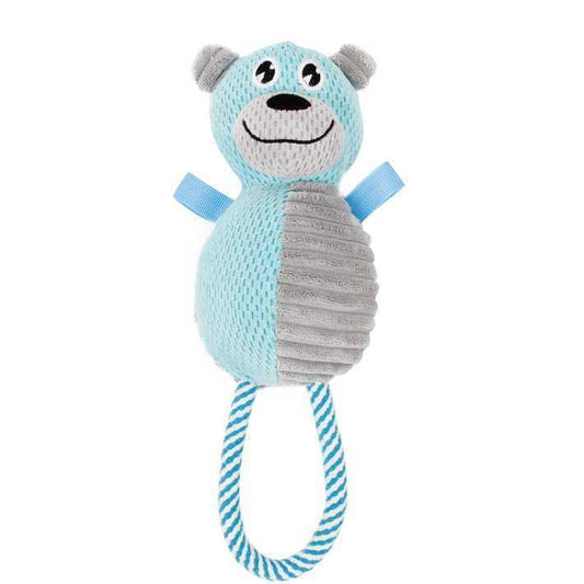 Pet Life ® 'Huggabear' Natural Jute Squeaking and Tug Plush Dog Toy - BIG FRENCHIES