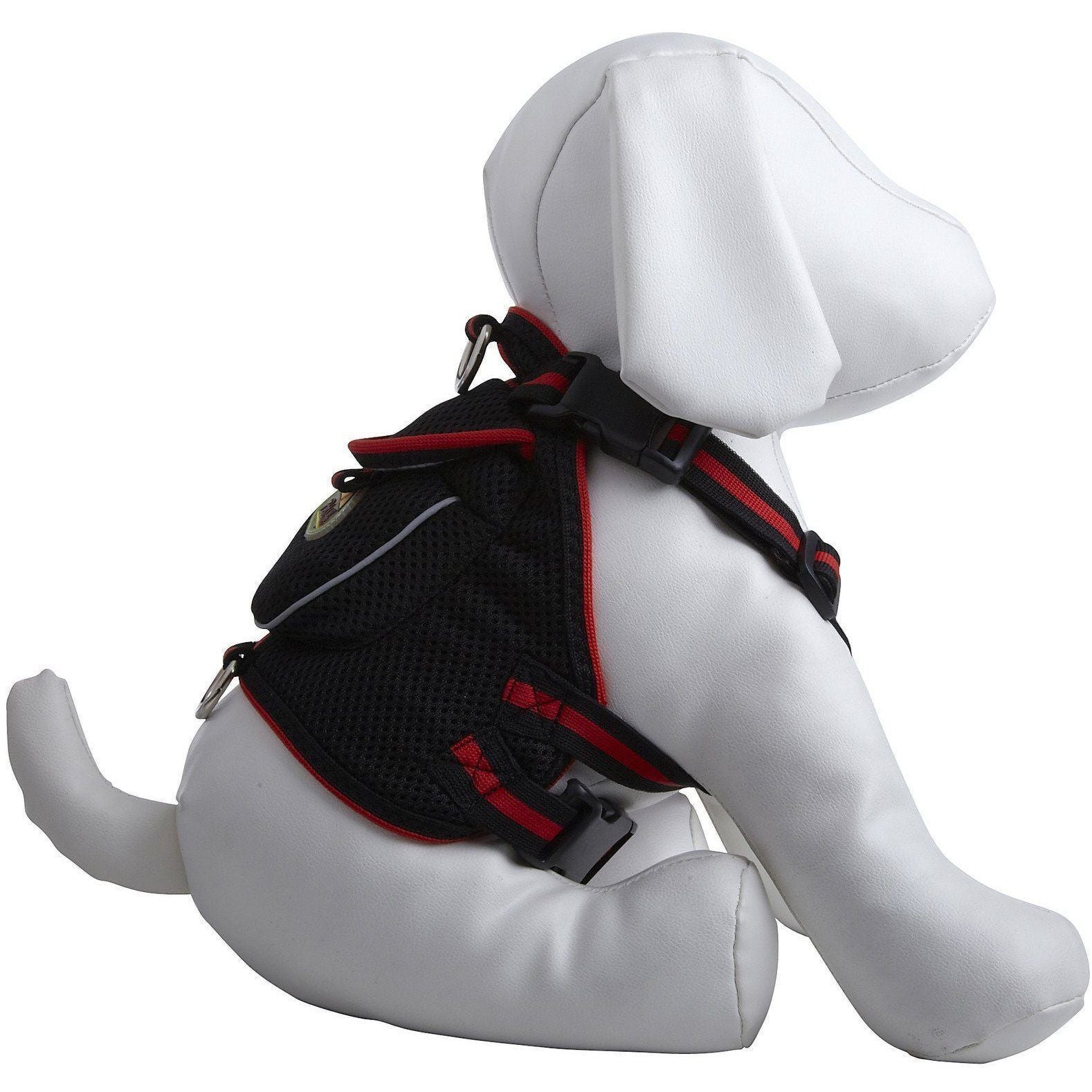 Pet Life ® 'Pocket Bark' Reflective Adjustable Fashion Pet Dog Harness w/ Hook-and-Loop Pouch and Dual Harness Rings - BIG FRENCHIES