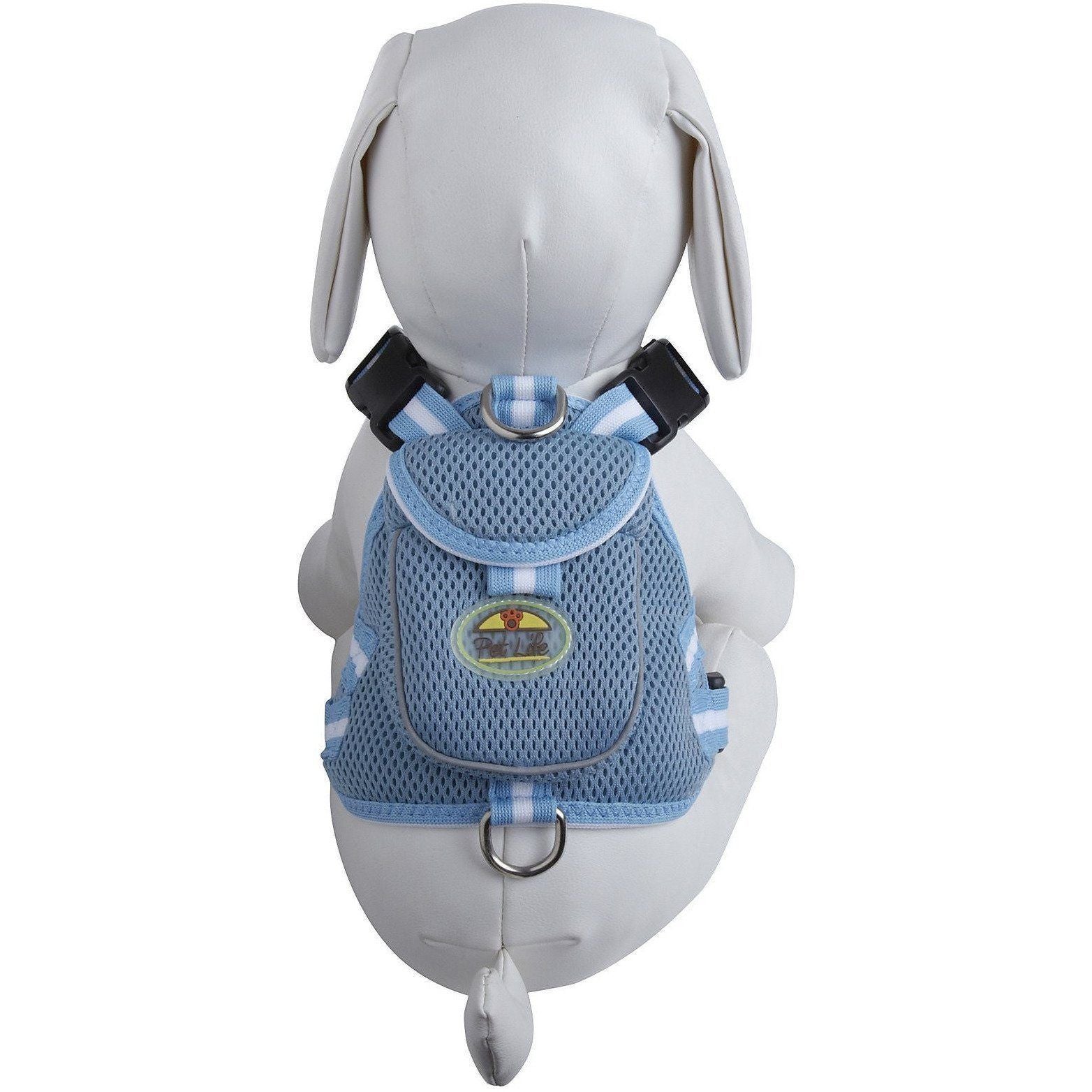 Pet Life ® 'Pocket Bark' Reflective Adjustable Fashion Pet Dog Harness w/ Hook-and-Loop Pouch and Dual Harness Rings - BIG FRENCHIES