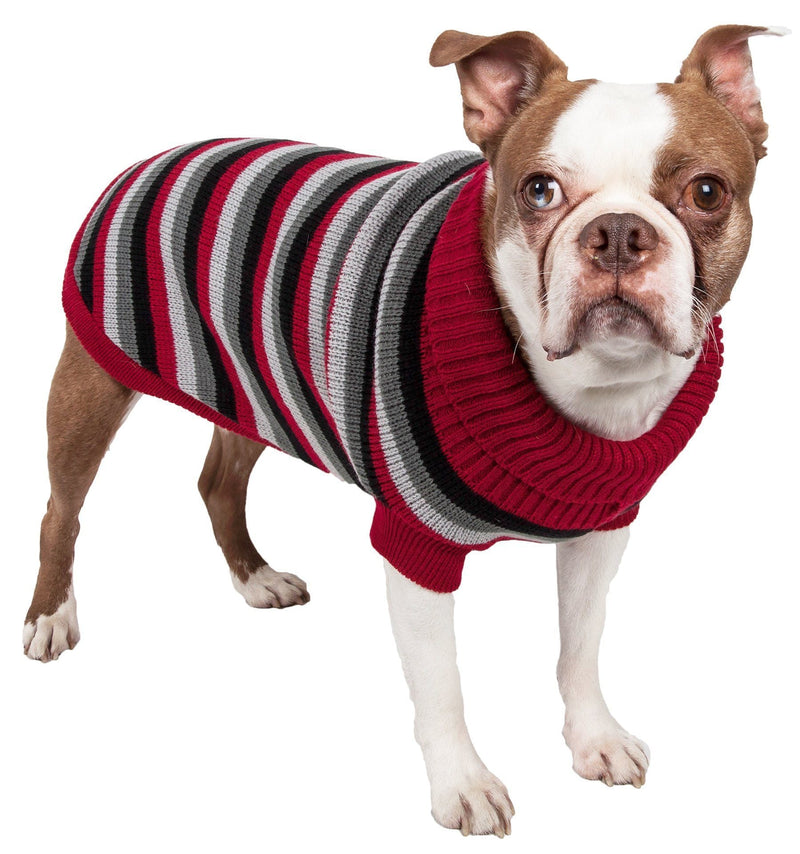 Pet Life ® 'Polo-Casual Lounge' Cable Knitted Designer Turtle Neck Dog Sweater - BIG FRENCHIES