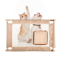 Pet Life ® 'Porta Gate' Anti-Drilling Nylon Mesh Collapsible Folding Travel Safety Pet Cat Dog Gate w/ Zippered Entrance - BIG FRENCHIES