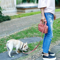 Pet Life ® 'Posh Walk' Purse Dog Leash, Accessory Holder and Waste Bag Dispenser - BIG FRENCHIES