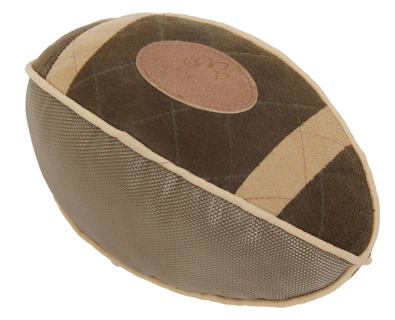 Pet Life ® 'Pugskin' Durable Oxford Nylon and Mesh Plush Squeaky Football Dog Toy - BIG FRENCHIES