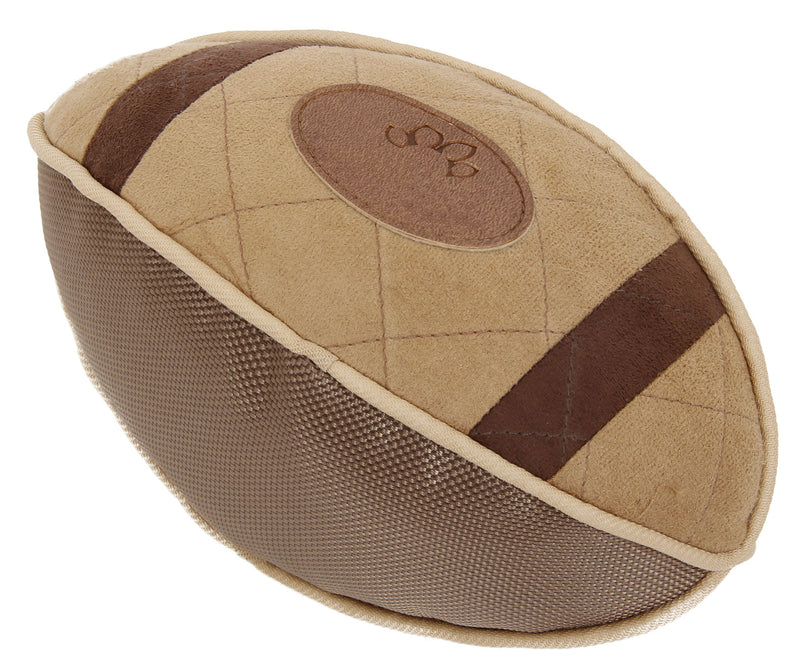 Pet Life ® 'Pugskin' Durable Oxford Nylon and Mesh Plush Squeaky Football Dog Toy - BIG FRENCHIES