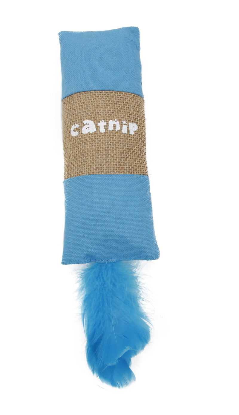 Pet Life ® 'Duffle Feathered' Squeak and Crinkle Teaser Plush Cat Toy - BIG FRENCHIES