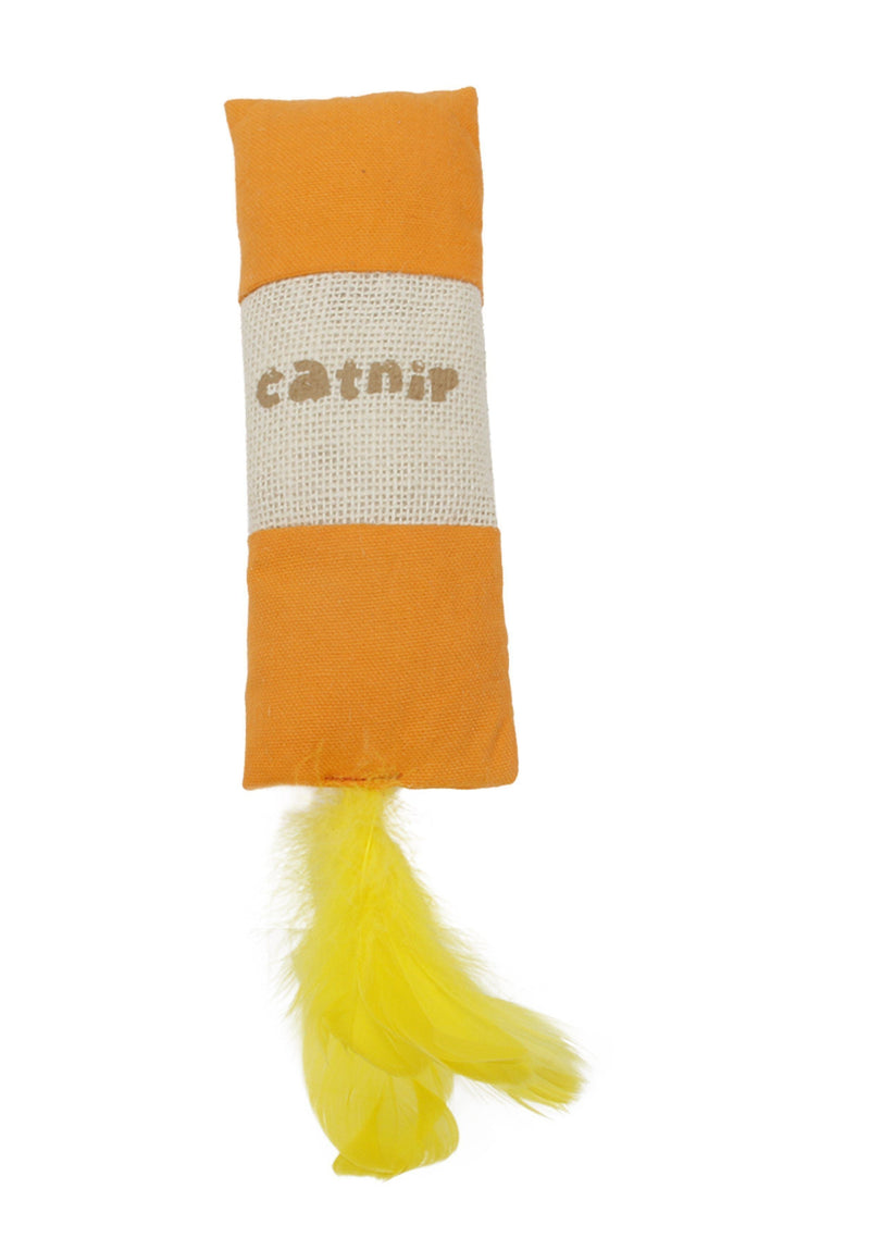 Pet Life ® 'Duffle Feathered' Squeak and Crinkle Teaser Plush Cat Toy - BIG FRENCHIES