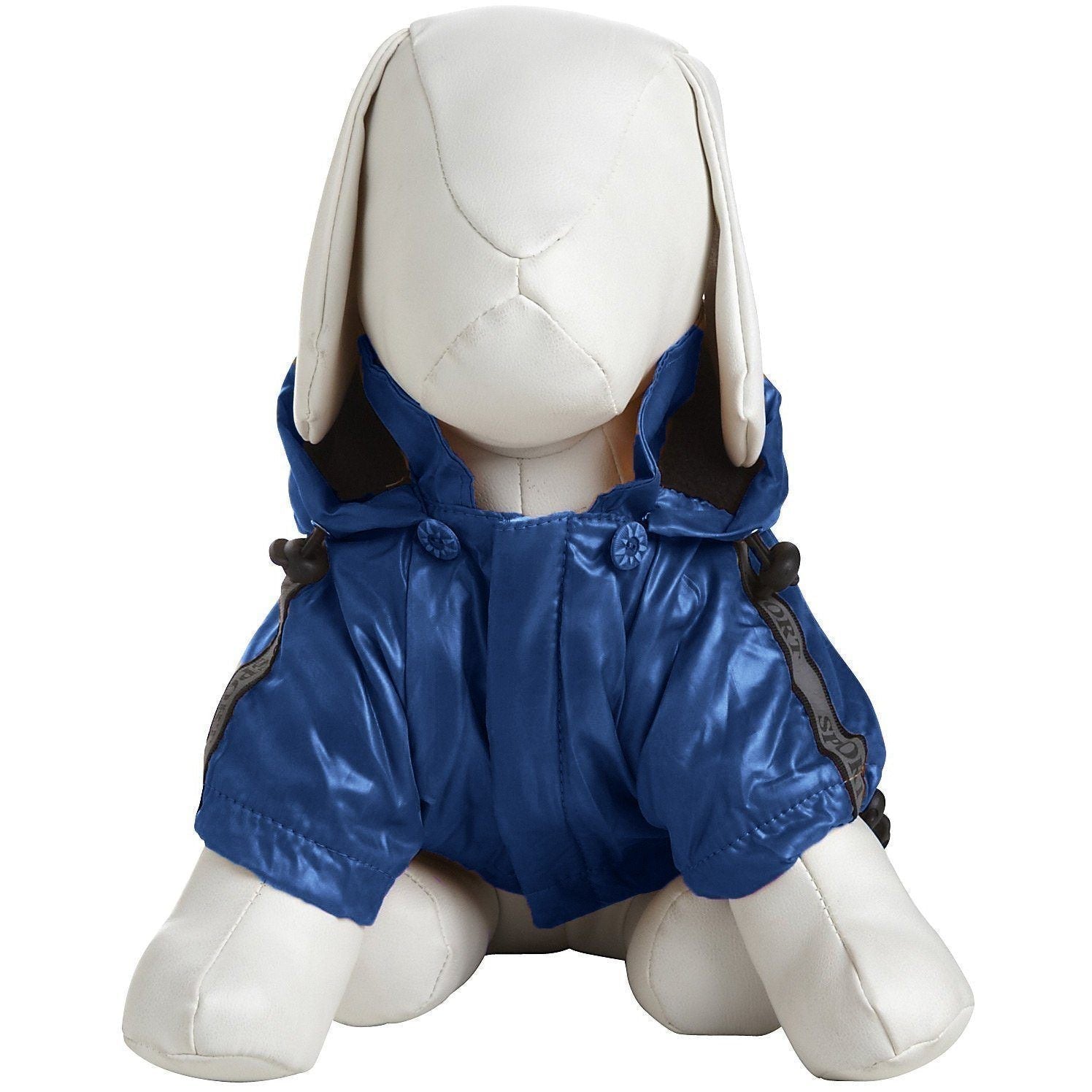 Pet Life ® 'Reflecta-Sport' Multi-Adjustable Reflective Weather-Proof Dog Raincoat w/ Removable Hood - BIG FRENCHIES