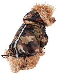 Pet Life ® 'Reflecta-Sport' Multi-Adjustable Reflective Weather-Proof Dog Raincoat w/ Removable Hood - BIG FRENCHIES