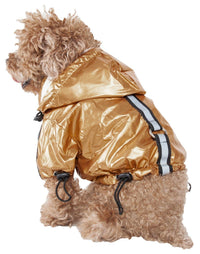 Pet Life ® 'Reflecta-Sport' Multi-Adjustable Reflective Weather-Proof Dog Raincoat w/ Removable Hood - BIG FRENCHIES
