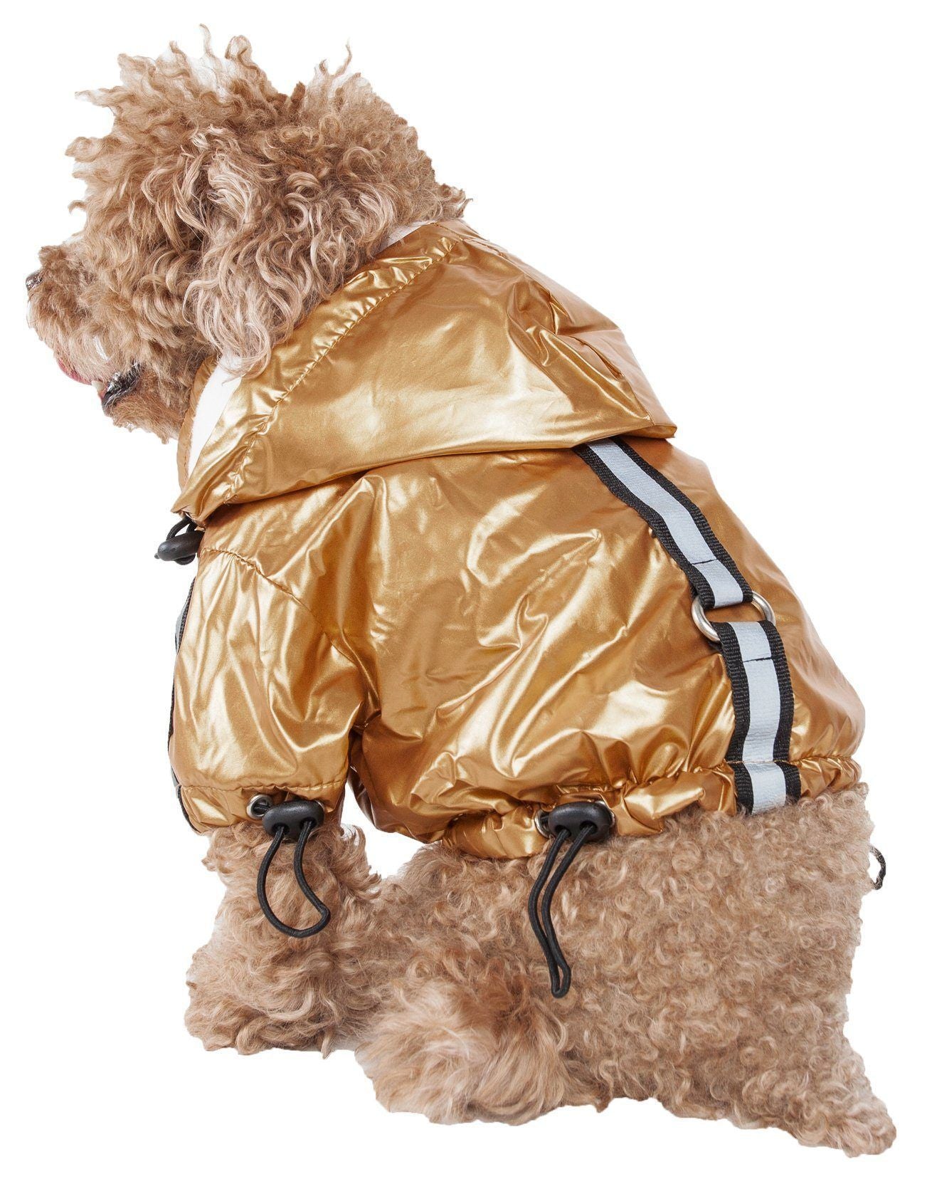 Pet Life ® 'Reflecta-Sport' Multi-Adjustable Reflective Weather-Proof Dog Raincoat w/ Removable Hood - BIG FRENCHIES