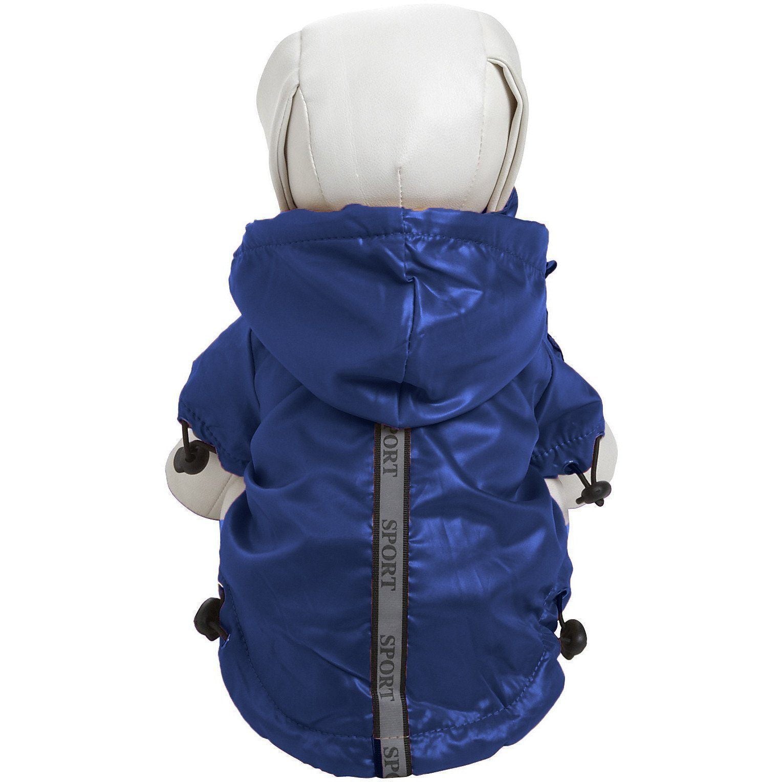 Pet Life ® 'Reflecta-Sport' Multi-Adjustable Reflective Weather-Proof Dog Raincoat w/ Removable Hood - BIG FRENCHIES