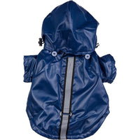 Pet Life ® 'Reflecta-Sport' Multi-Adjustable Reflective Weather-Proof Dog Raincoat w/ Removable Hood - BIG FRENCHIES