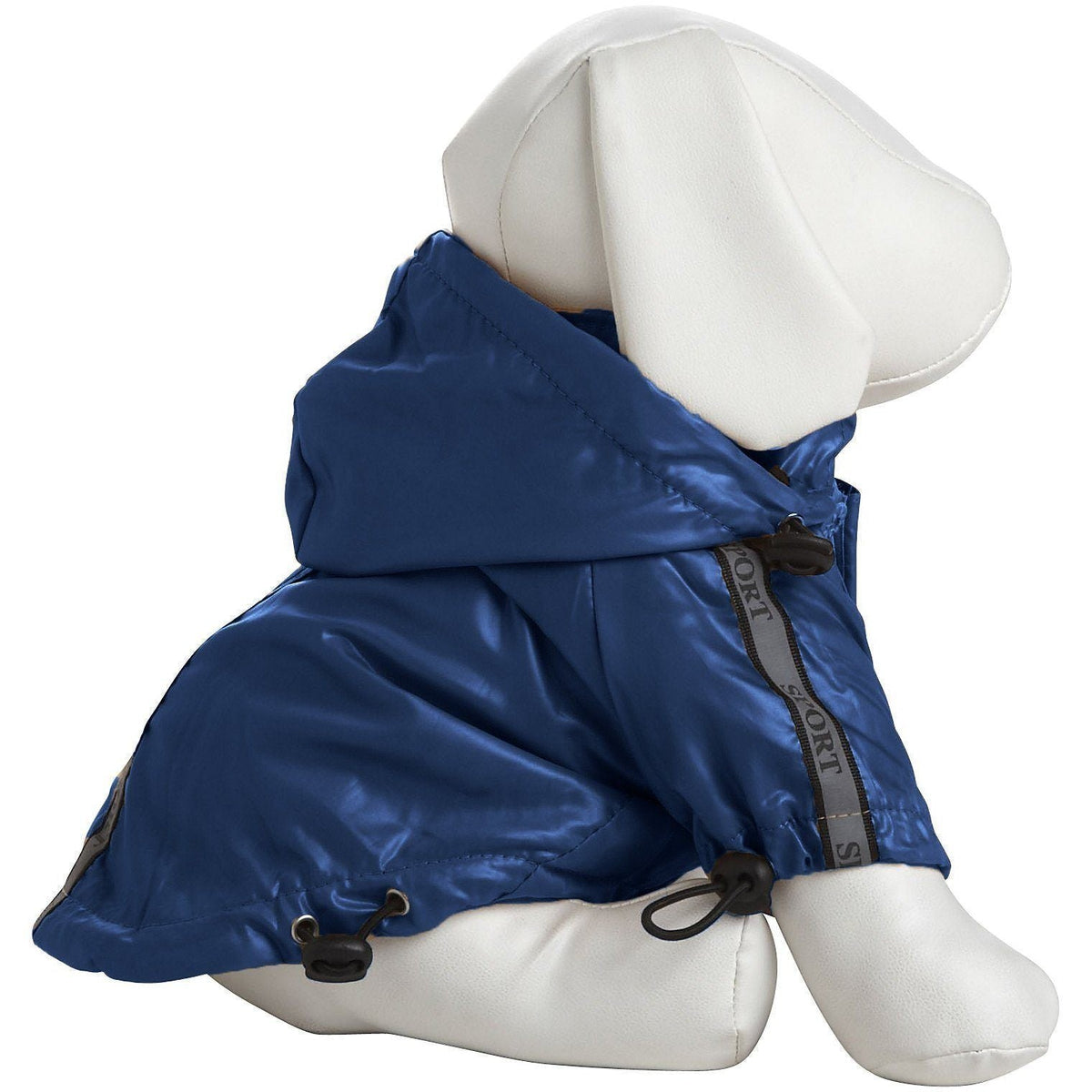 Pet Life ® 'Reflecta-Sport' Multi-Adjustable Reflective Weather-Proof Dog Raincoat w/ Removable Hood - BIG FRENCHIES