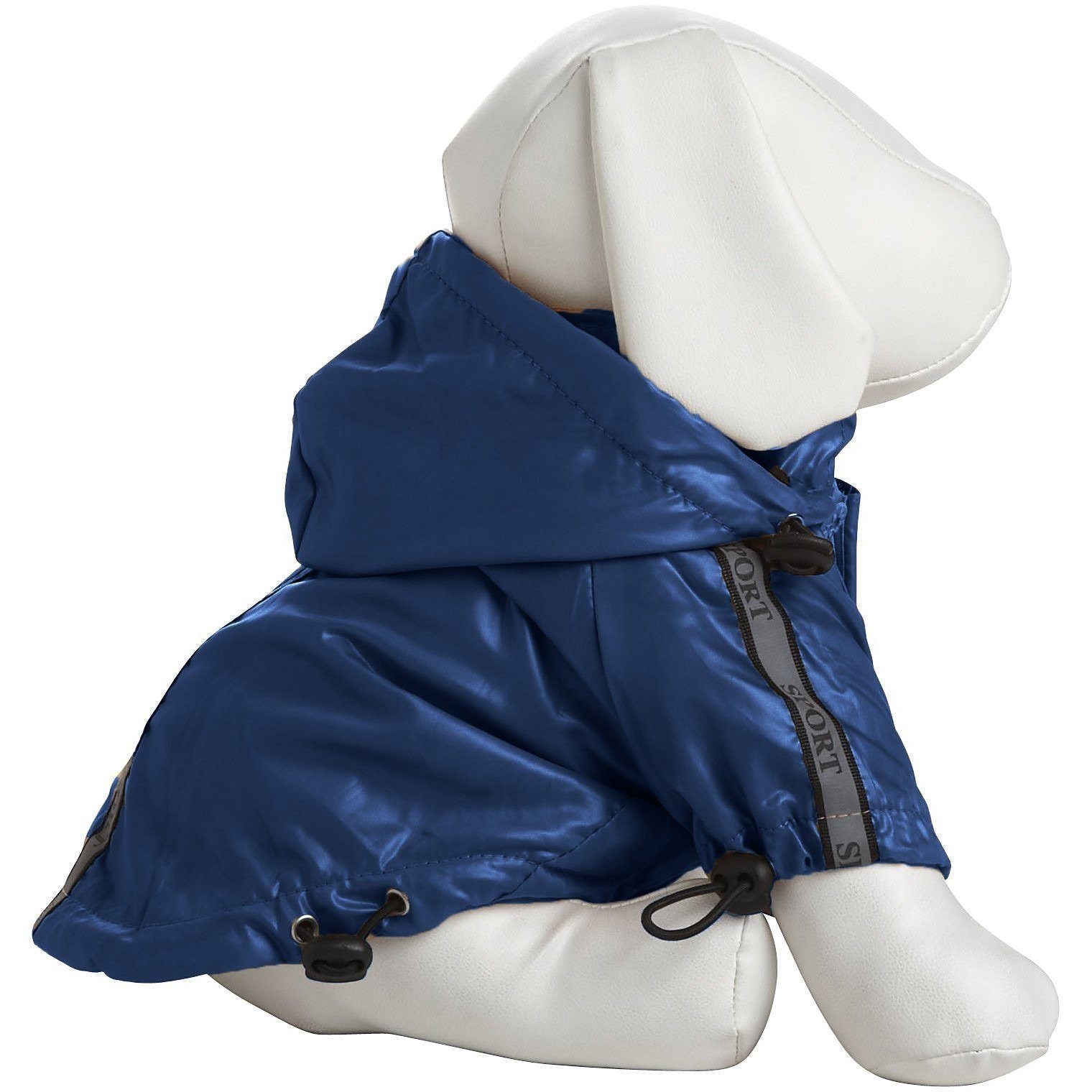 Pet Life ® 'Reflecta-Sport' Multi-Adjustable Reflective Weather-Proof Dog Raincoat w/ Removable Hood - BIG FRENCHIES