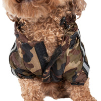 Pet Life ® 'Reflecta-Sport' Multi-Adjustable Reflective Weather-Proof Dog Raincoat w/ Removable Hood - BIG FRENCHIES