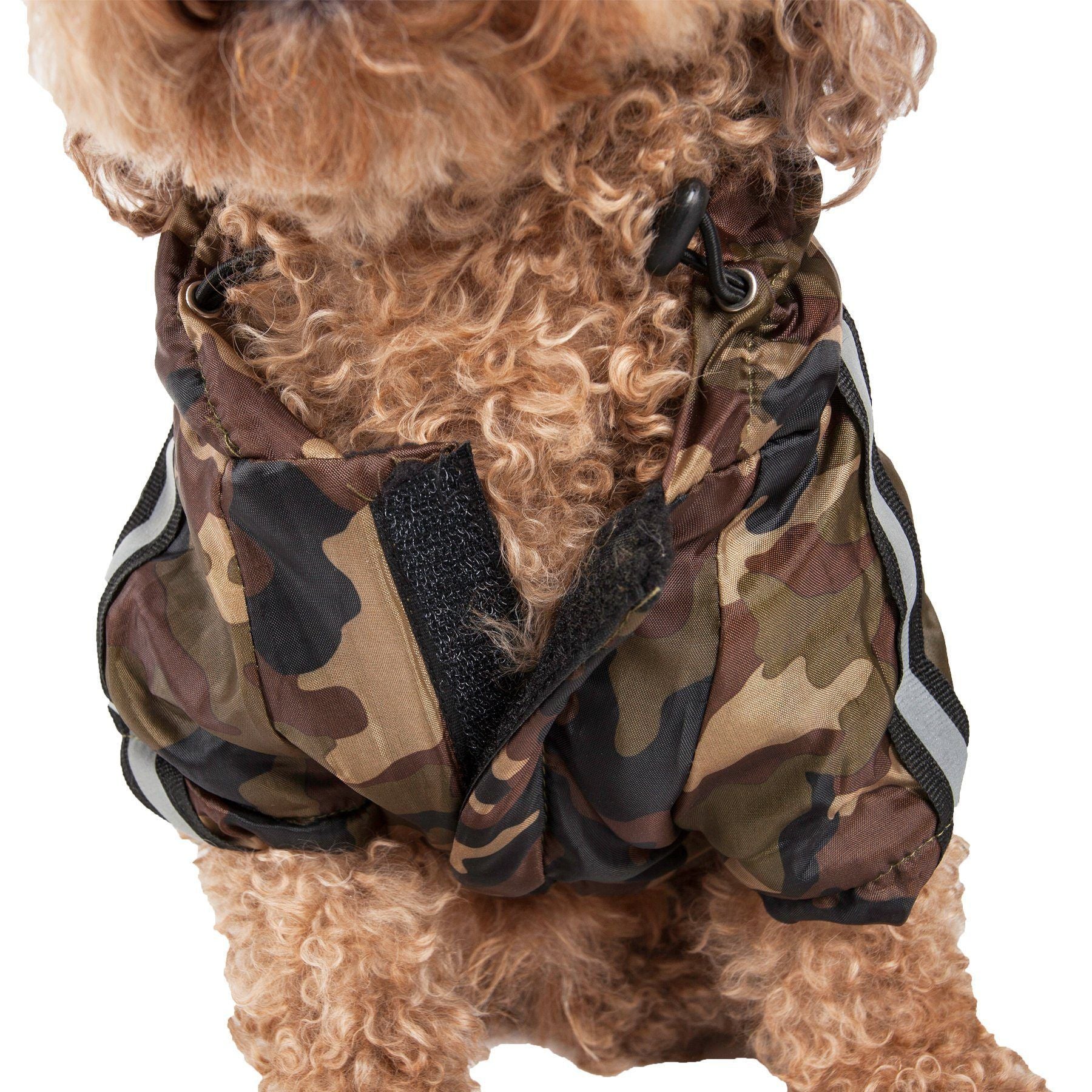Pet Life ® 'Reflecta-Sport' Multi-Adjustable Reflective Weather-Proof Dog Raincoat w/ Removable Hood - BIG FRENCHIES