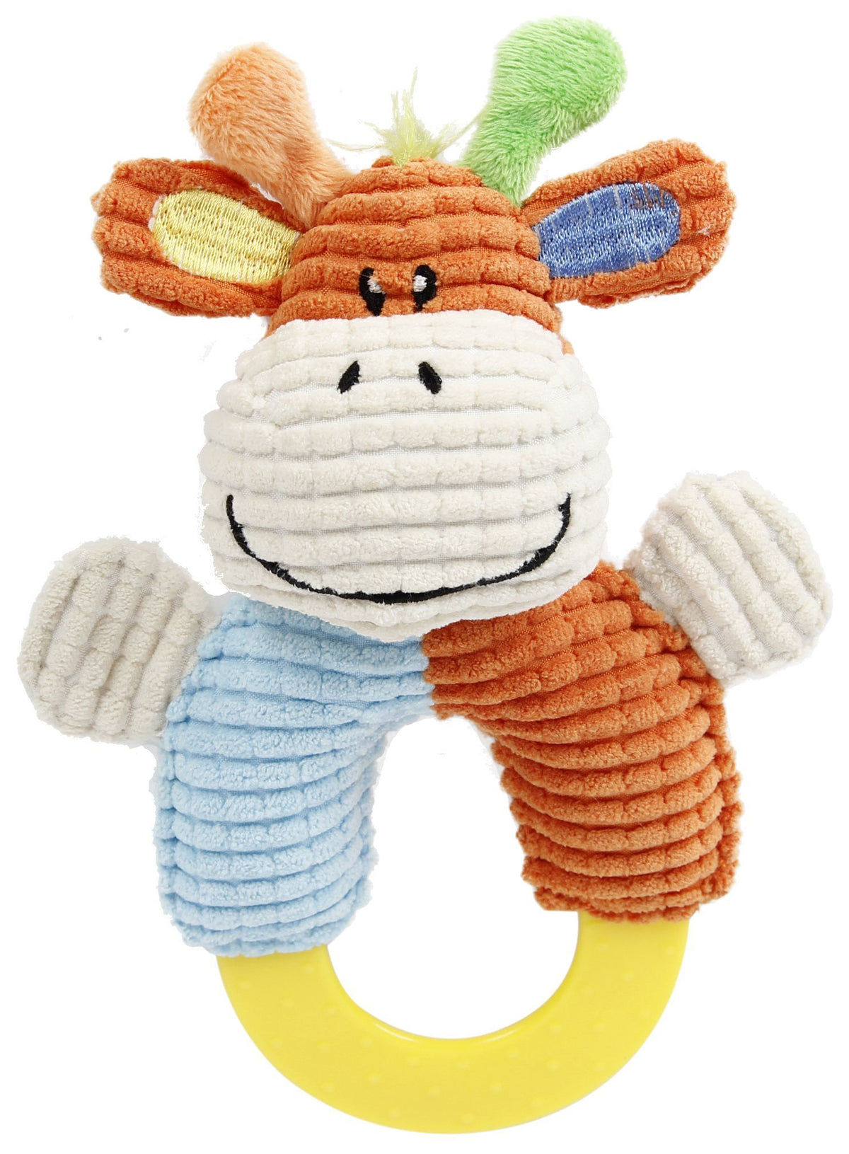 Pet Life ® 'Ring-O-Round' Plush Squeaking and Rubber Teething Newborn Puppy Dog Toy - BIG FRENCHIES