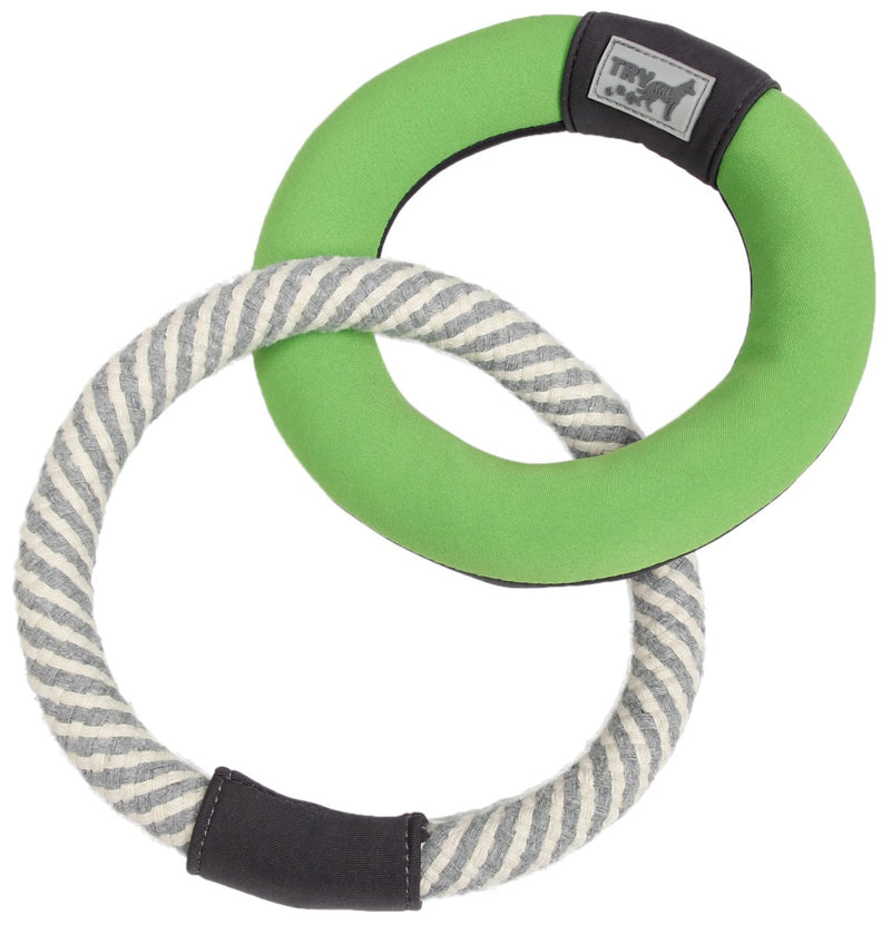 Pet Life ® 'Ring Toss' Dual-Connecting Jute Rope and Floating Ring Dog Toy - BIG FRENCHIES