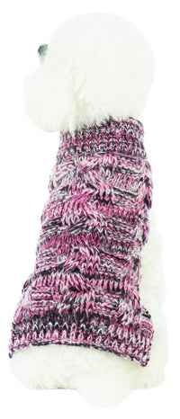 Pet Life ® 'Royal Bark' Heavy Cable Knitted Designer Fashion Dog Sweater - BIG FRENCHIES