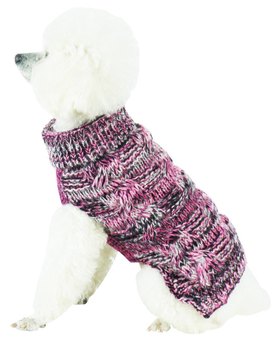 Pet Life ® 'Royal Bark' Heavy Cable Knitted Designer Fashion Dog Sweater - BIG FRENCHIES