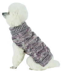 Pet Life ® 'Royal Bark' Heavy Cable Knitted Designer Fashion Dog Sweater - BIG FRENCHIES
