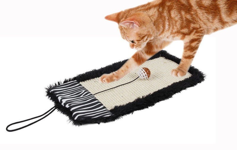 Pet Life ® 'Scrape-Away' Sisal and Jute Hanging Carpet Cat Scratcher Toy - BIG FRENCHIES