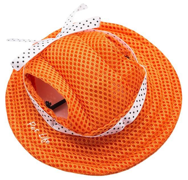 Pet Life ® 'Sea Spot Sun' UV Protectant Adjustable Fashion Mesh Brimmed Dog Hat Cap - BIG FRENCHIES