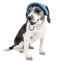 Pet Life ® 'Sea Spot Sun' UV Protectant Adjustable Fashion Mesh Brimmed Dog Hat Cap - BIG FRENCHIES