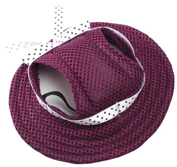 Pet Life ® 'Sea Spot Sun' UV Protectant Adjustable Fashion Mesh Brimmed Dog Hat Cap - BIG FRENCHIES