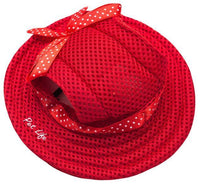 Pet Life ® 'Sea Spot Sun' UV Protectant Adjustable Fashion Mesh Brimmed Dog Hat Cap - BIG FRENCHIES