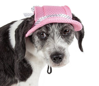 Pet Life ® 'Sea Spot Sun' UV Protectant Adjustable Fashion Mesh Brimmed Dog Hat Cap - BIG FRENCHIES