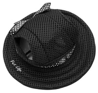 Pet Life ® 'Sea Spot Sun' UV Protectant Adjustable Fashion Mesh Brimmed Dog Hat Cap - BIG FRENCHIES