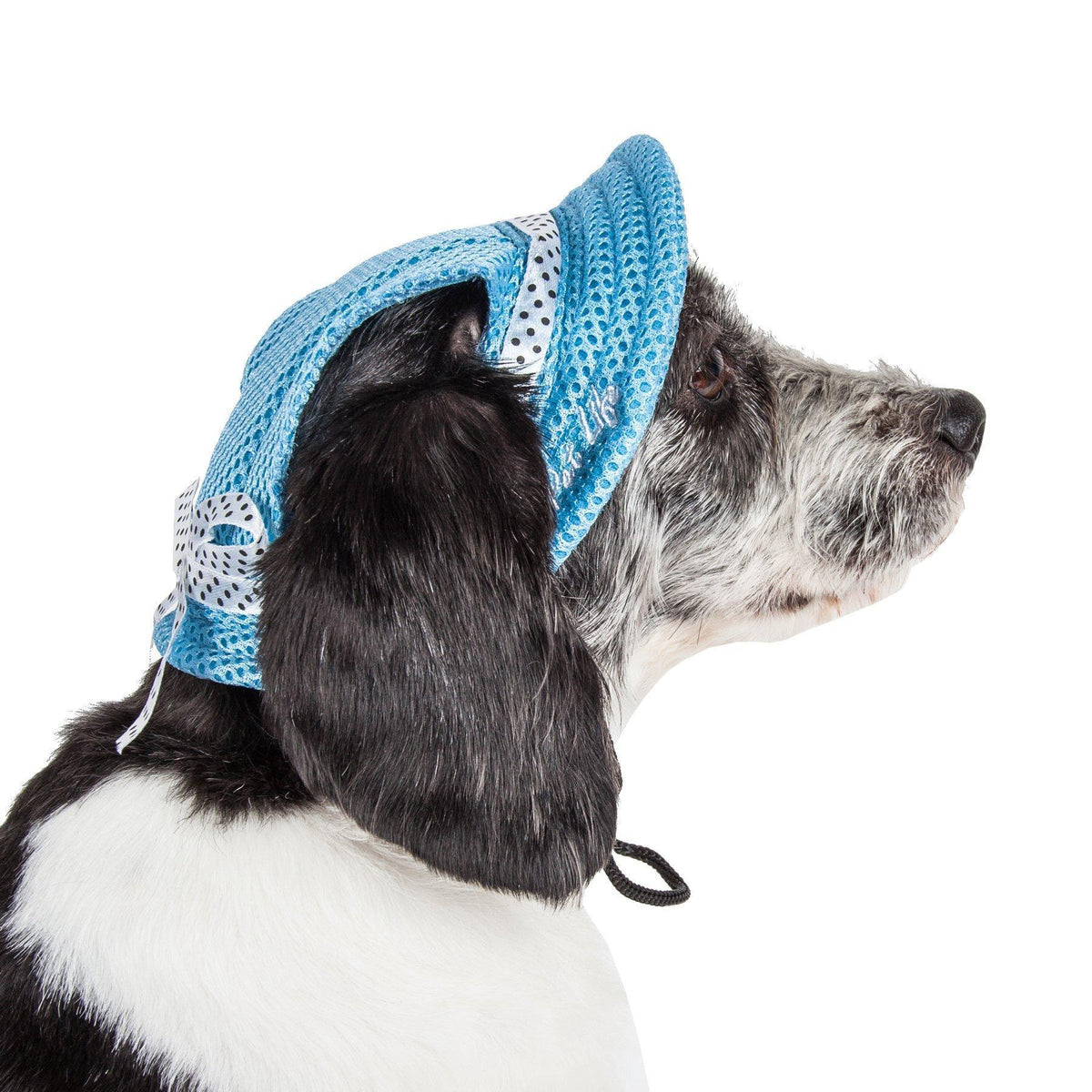 Pet Life ® 'Sea Spot Sun' UV Protectant Adjustable Fashion Mesh Brimmed Dog Hat Cap - BIG FRENCHIES