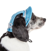 Pet Life ® 'Sea Spot Sun' UV Protectant Adjustable Fashion Mesh Brimmed Dog Hat Cap - BIG FRENCHIES