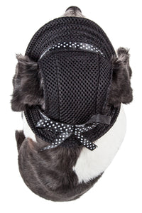 Pet Life ® 'Sea Spot Sun' UV Protectant Adjustable Fashion Mesh Brimmed Dog Hat Cap - BIG FRENCHIES