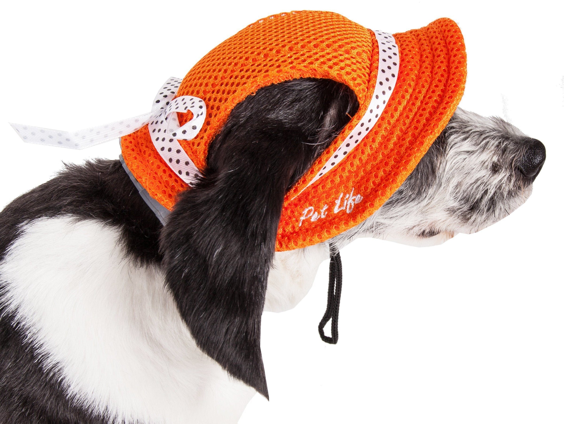 Pet Life ® 'Sea Spot Sun' UV Protectant Adjustable Fashion Mesh Brimmed Dog Hat Cap - BIG FRENCHIES