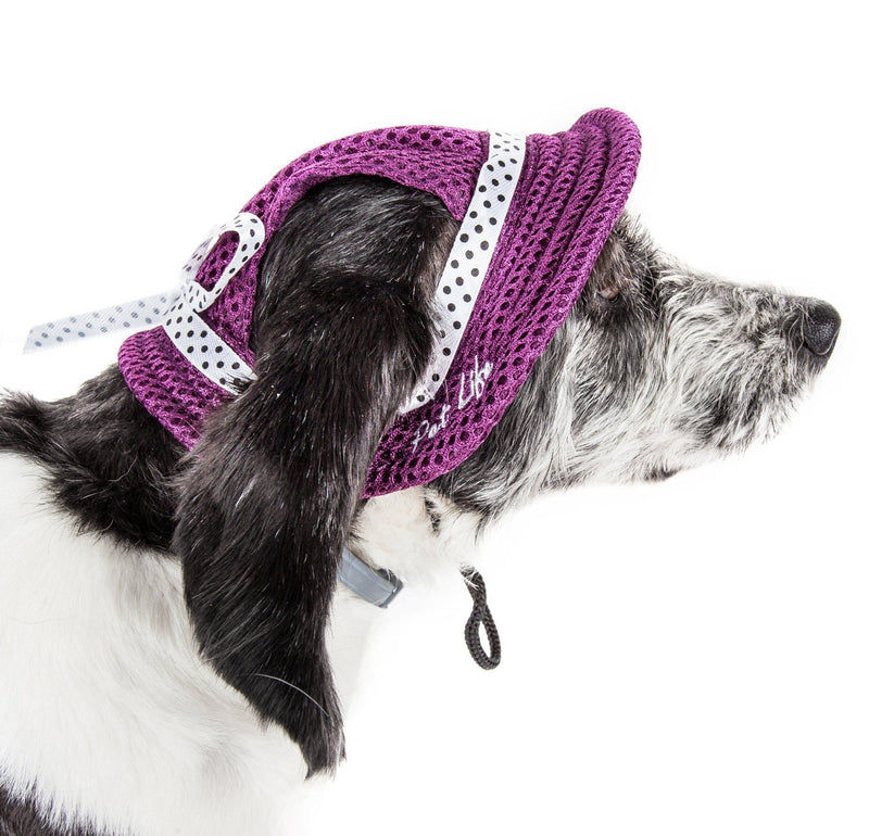 Pet Life ® 'Sea Spot Sun' UV Protectant Adjustable Fashion Mesh Brimmed Dog Hat Cap - BIG FRENCHIES