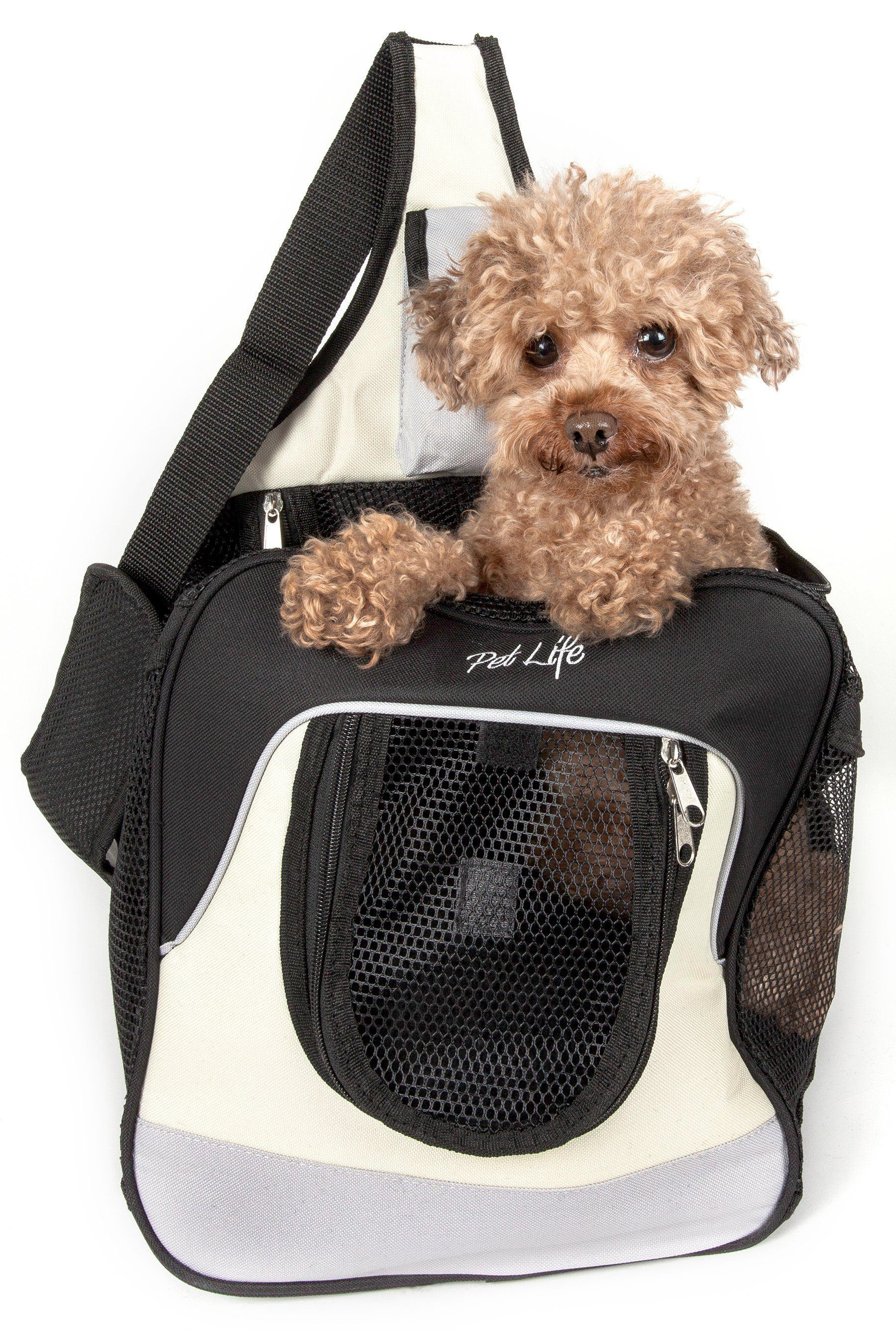 Pet Life ® Single Strap Over-The-Shoulder Hands Free Fashion Backpack Pet Dog Carrier - BIG FRENCHIES