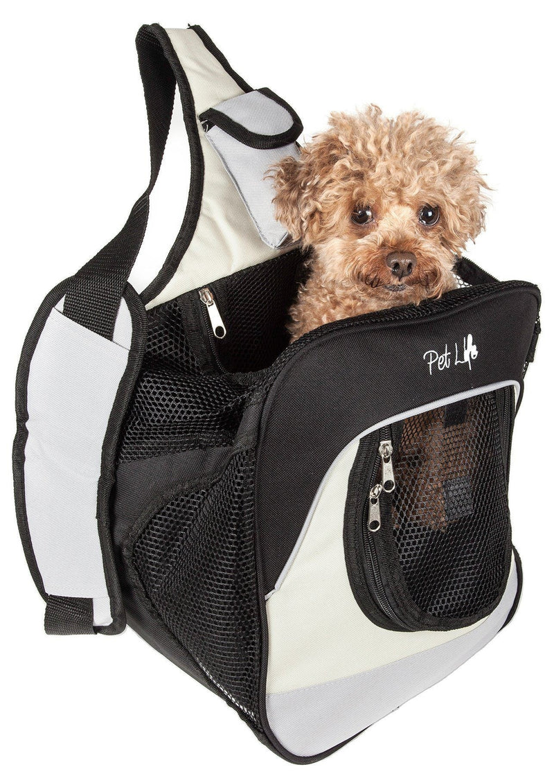 Pet Life ® Single Strap Over-The-Shoulder Hands Free Fashion Backpack Pet Dog Carrier - BIG FRENCHIES