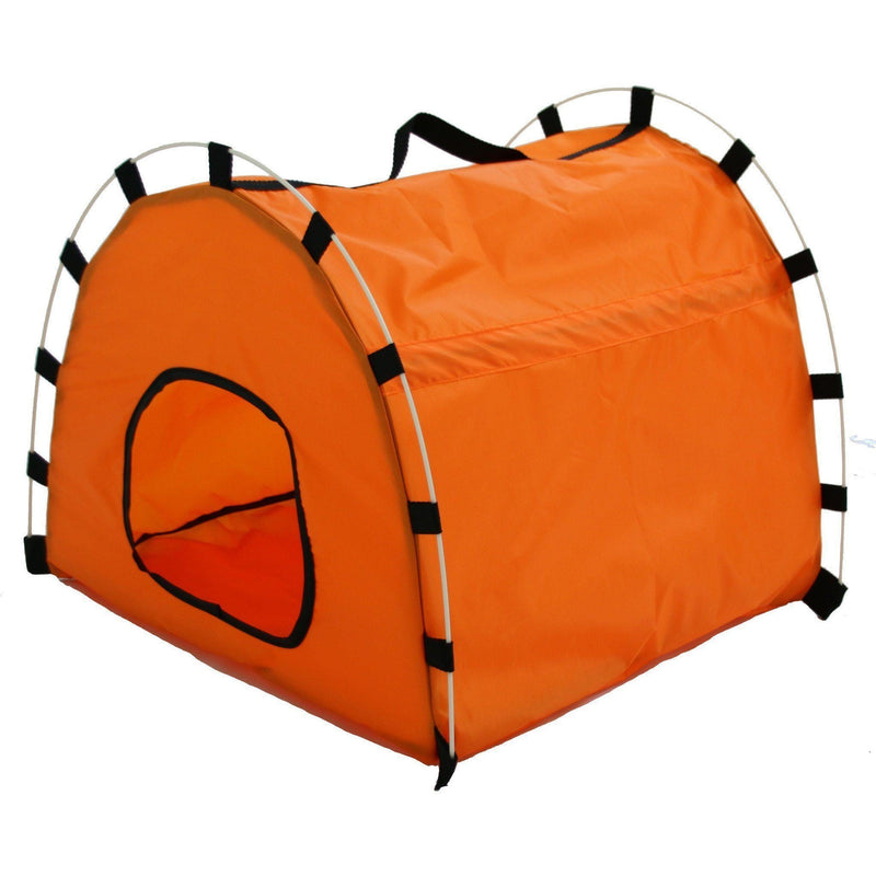 Pet Life ® 'Skeletal Outdoor' Travel Camping Wire-Folding Collapsible Pet Dog Crate House Tent w/ Travel Bag - BIG FRENCHIES