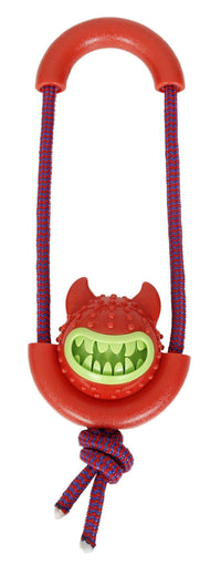 Pet Life ® 'Sling-Away' Tug and Squeak Natural Jute and Rubber Dog Toy - BIG FRENCHIES