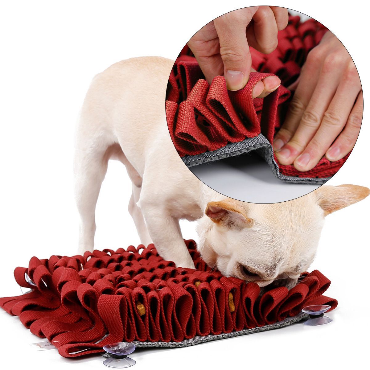 Pet Life ® 'Sniffer Grip' Interactive Anti-Skid Suction Pet Snuffle Mat - BIG FRENCHIES