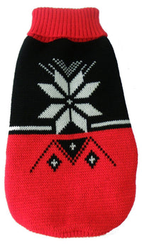 Pet Life ® Snow Flake Cable-Knitted Ribbed Fashion Turtle Neck Dog Sweater - BIG FRENCHIES