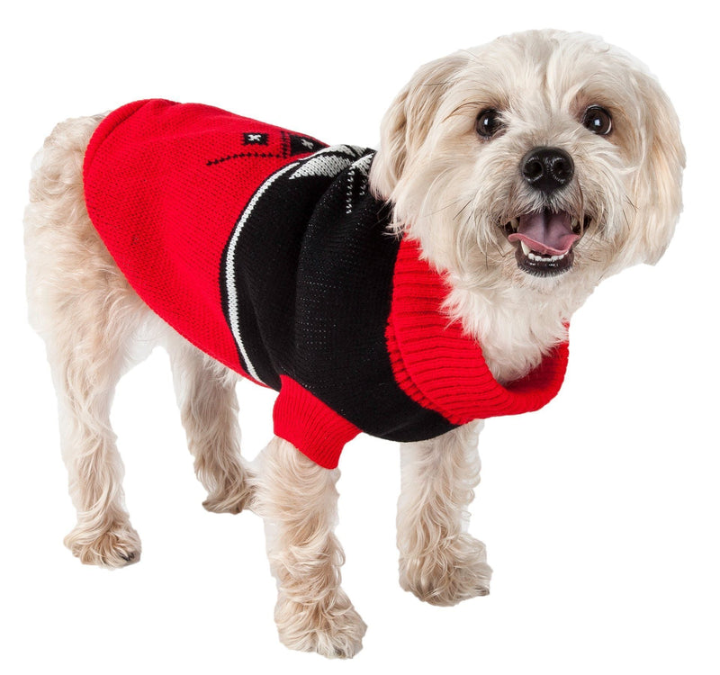 Pet Life ® Snow Flake Cable-Knitted Ribbed Fashion Turtle Neck Dog Sweater - BIG FRENCHIES