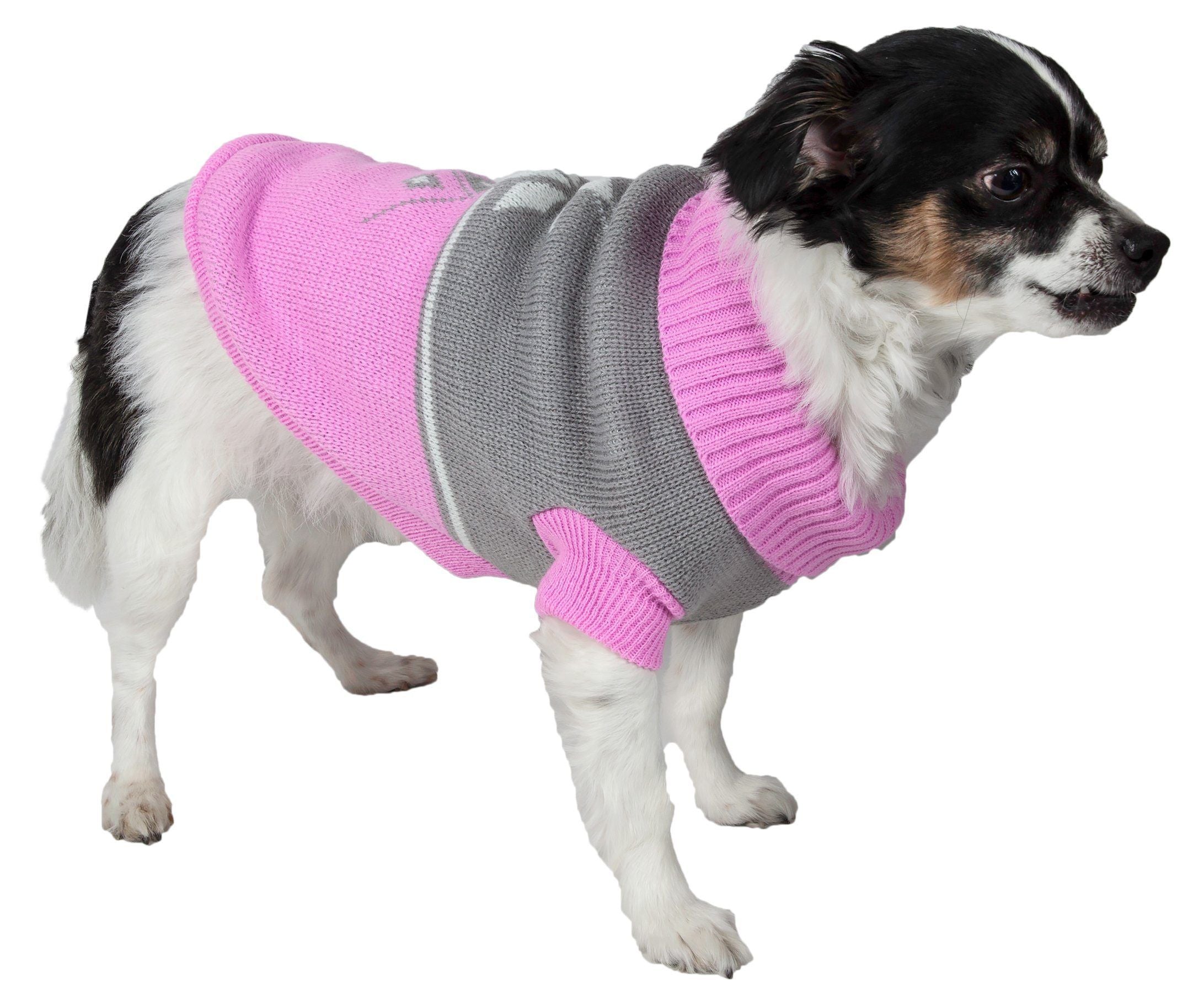 Pet Life ® Snow Flake Cable-Knitted Ribbed Fashion Turtle Neck Dog Sweater - BIG FRENCHIES