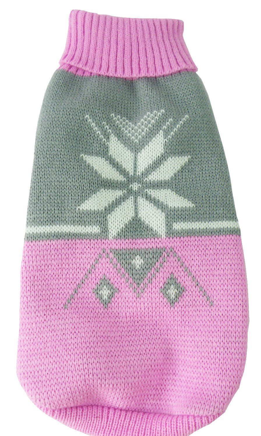 Pet Life ® Snow Flake Cable-Knitted Ribbed Fashion Turtle Neck Dog Sweater - BIG FRENCHIES