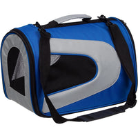 Pet Life ® Sporty Mesh Airline Approved Zippered Folding Collapsible Travel Pet Dog Carrier - BIG FRENCHIES