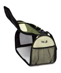 Pet Life ® Sporty Mesh Airline Approved Zippered Folding Collapsible Travel Pet Dog Carrier - BIG FRENCHIES