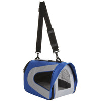 Pet Life ® Sporty Mesh Airline Approved Zippered Folding Collapsible Travel Pet Dog Carrier - BIG FRENCHIES